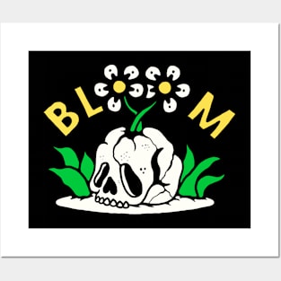 Bloom skull flower Posters and Art